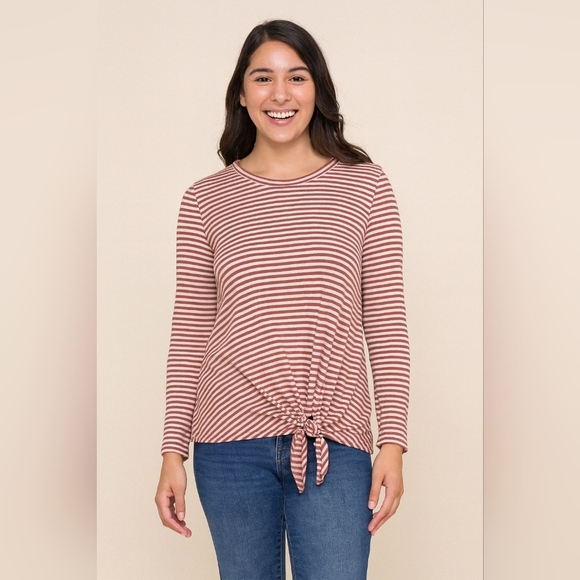 Madewell White Organge Striped Soundcheck Side Knit Lyocell Linen Shirt Sz S - Picture 1 of 7